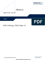 Biology GCE 2010 June Paper 1 Mark Scheme