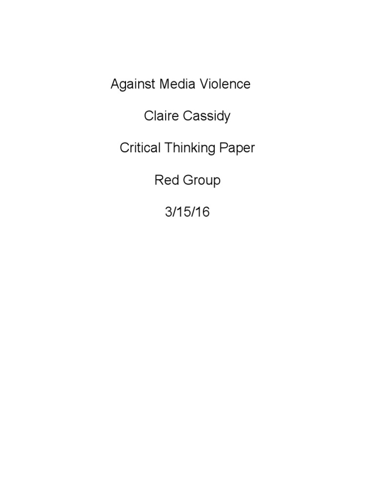critical thinking reflection paper