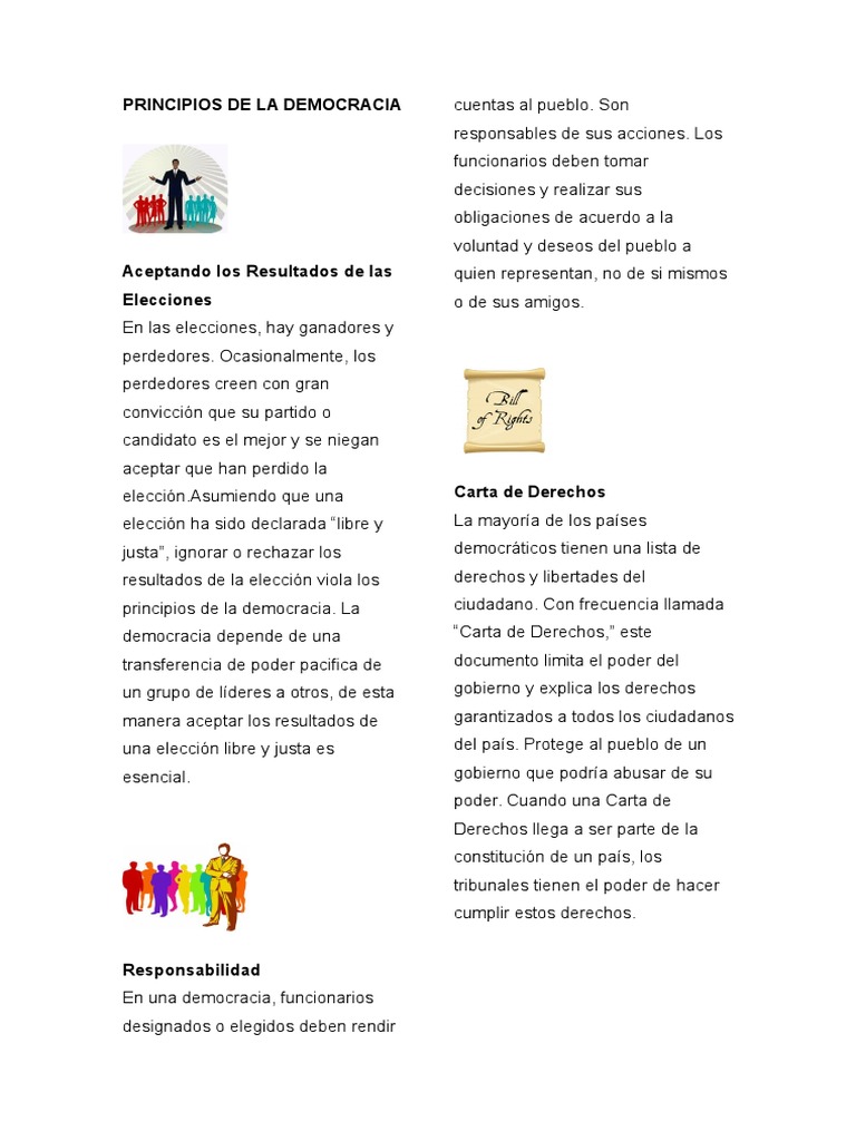 Principios de La Democracia Democracia Elecciones