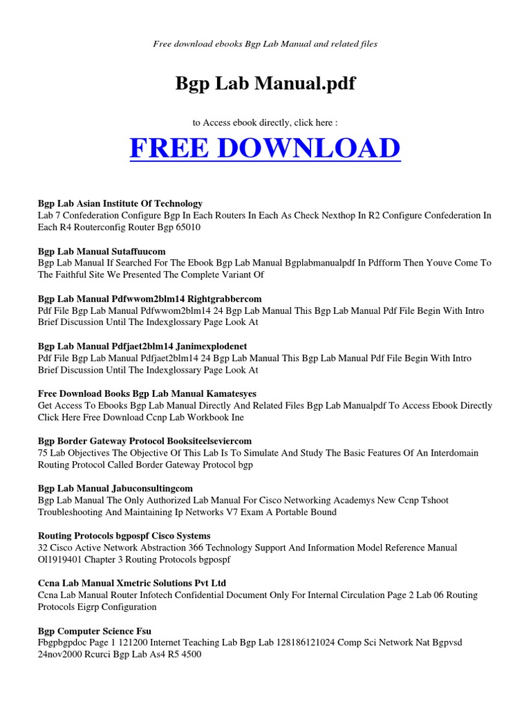 Bgp Lab Manual | Multiprotocol Label Switching | Router (Computing)