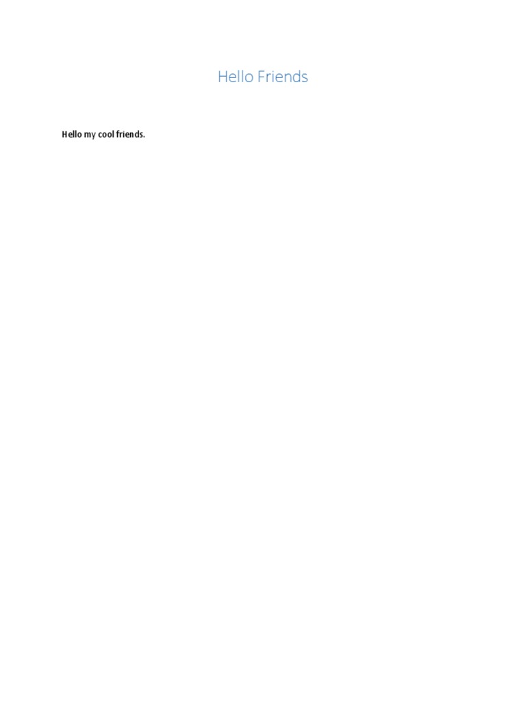Hello Friends | PDF