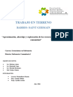 Trabajo en Terreno para Licenciatura en Enfermeria