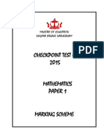 CheckPoint Tes 4 - Mathematics Paper 1 Marking Scheme (10th August 2015) FINAL