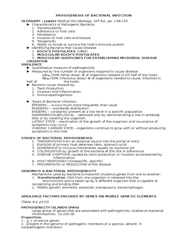 Bacterial Infection Pathogenesis Overview | PDF | Pathogen | Infection