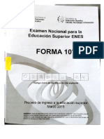 Examen Nacional Para La Educacion Superior Enes Forma 107