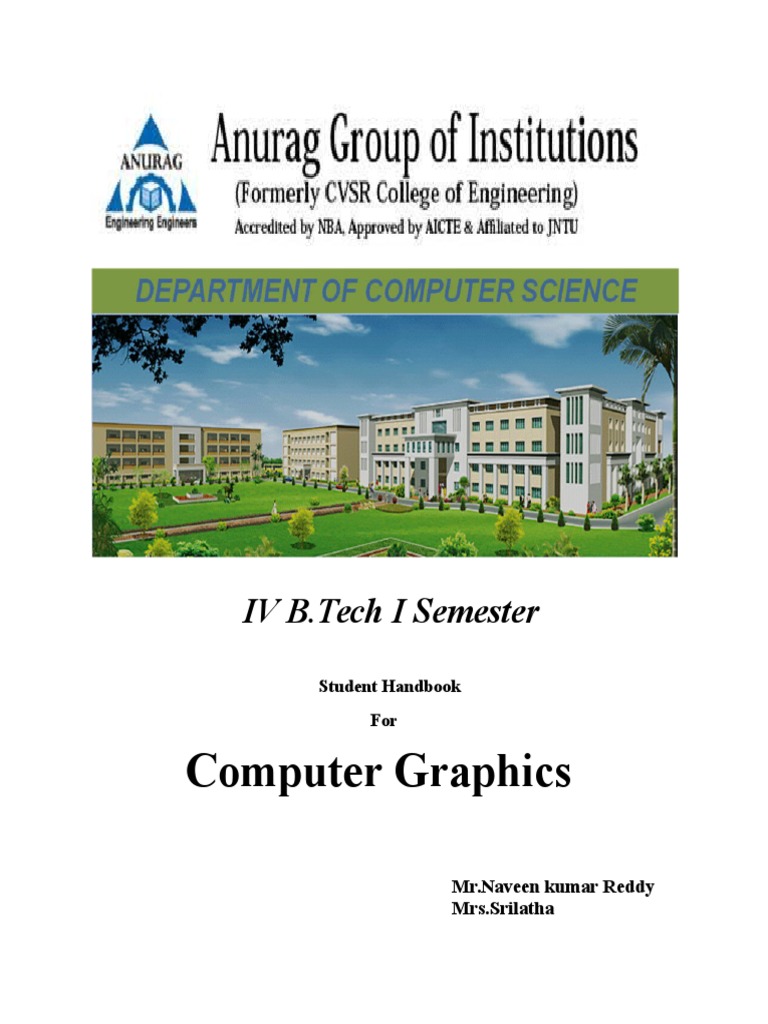 Computer Graphics: IV B.Tech I Semester | PDF | 2 D Computer Graphics ...