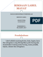 Pemeriksaan Label Mayat (Giani Putra 1102009121)