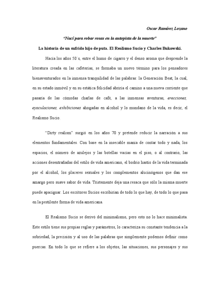 El Realismo Sucio y Charles Bukowski PDF