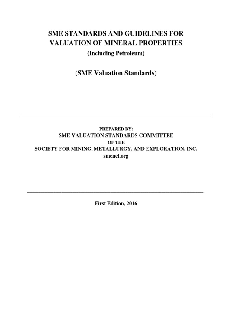 SME Guidelines for Mineral Valuation | PDF | Real Estate Appraisal ...