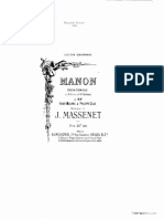 Massenet Jules Manon Vocal Score