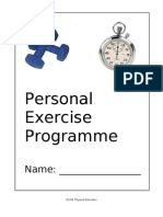 Personal Exercise Programme: Name