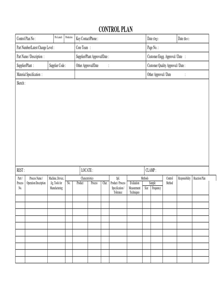 Plan - Cotrol Plan With Sketch | PDF