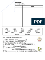 Age' and Ake' (A-E) Words