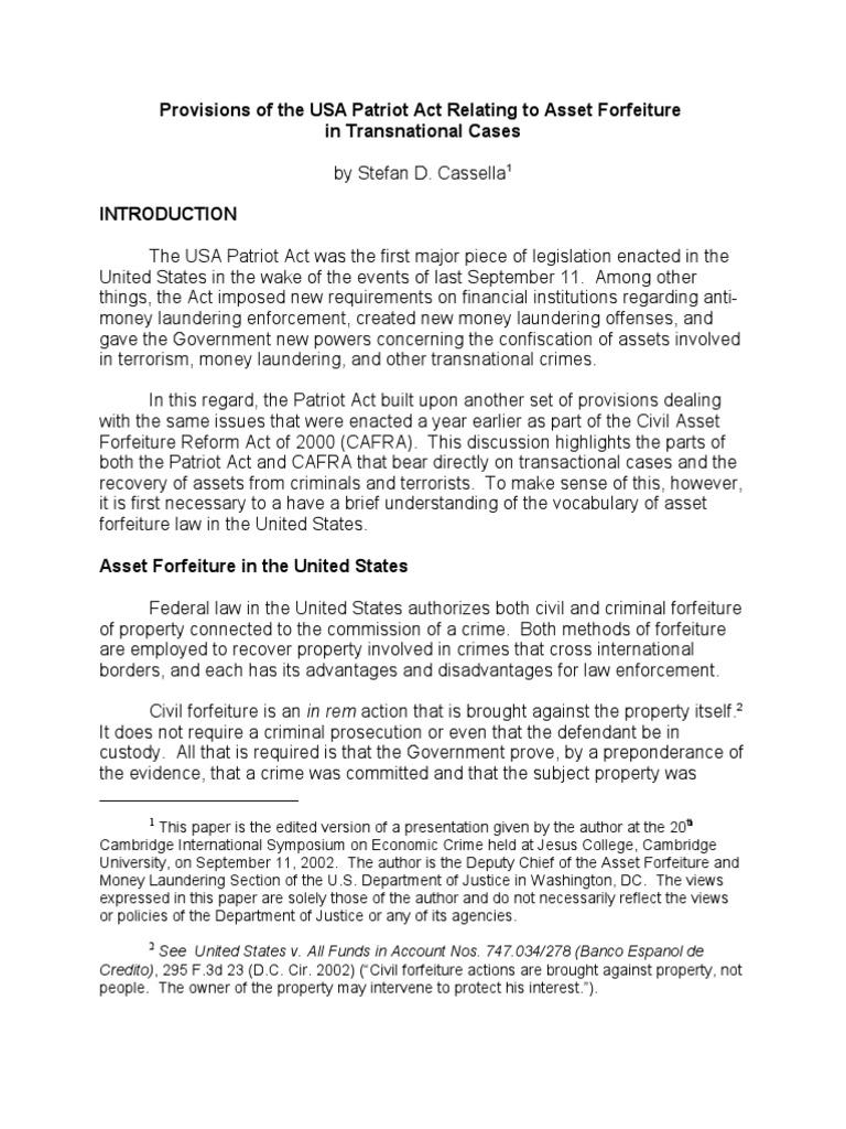 patriot act essay