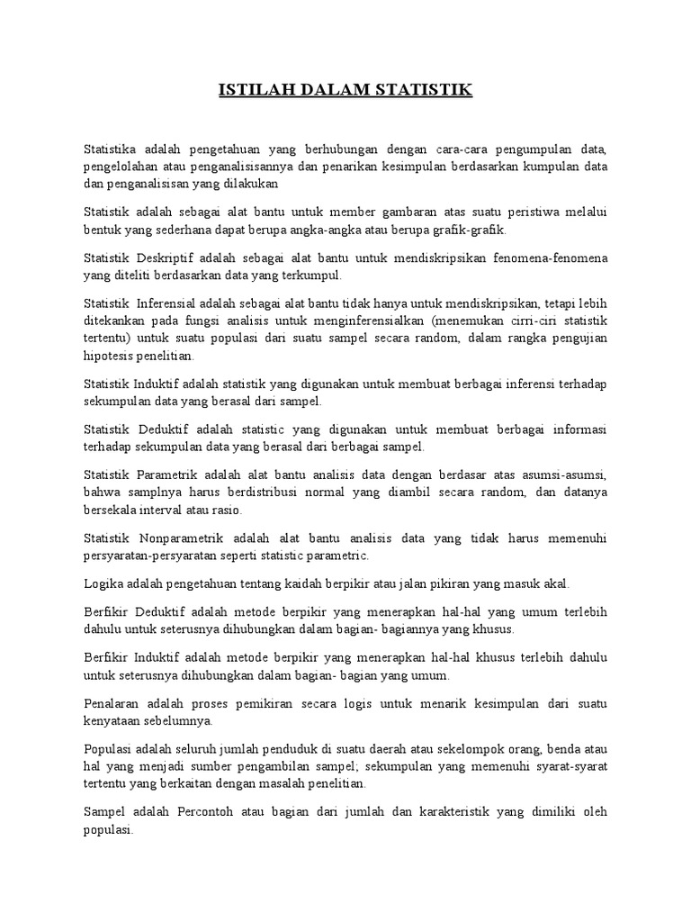 Istilah Dalam Statistik Pdf