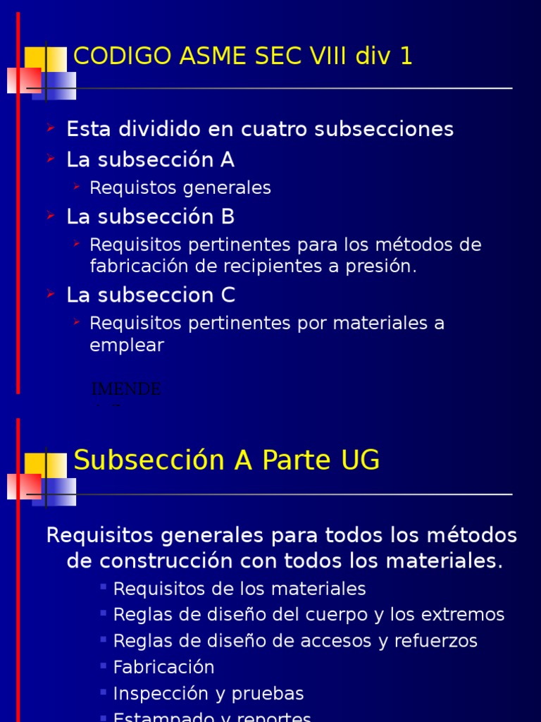 Código ASME Sec VIII Div 1: Requisitos y Subdivisiones | PDF ...