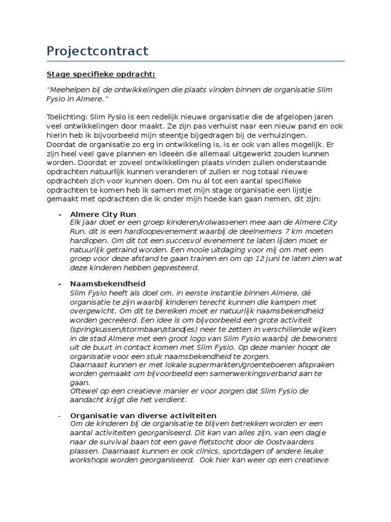 Projectcontract | PDF