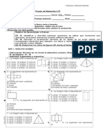 Prueba de Matemática Geometría