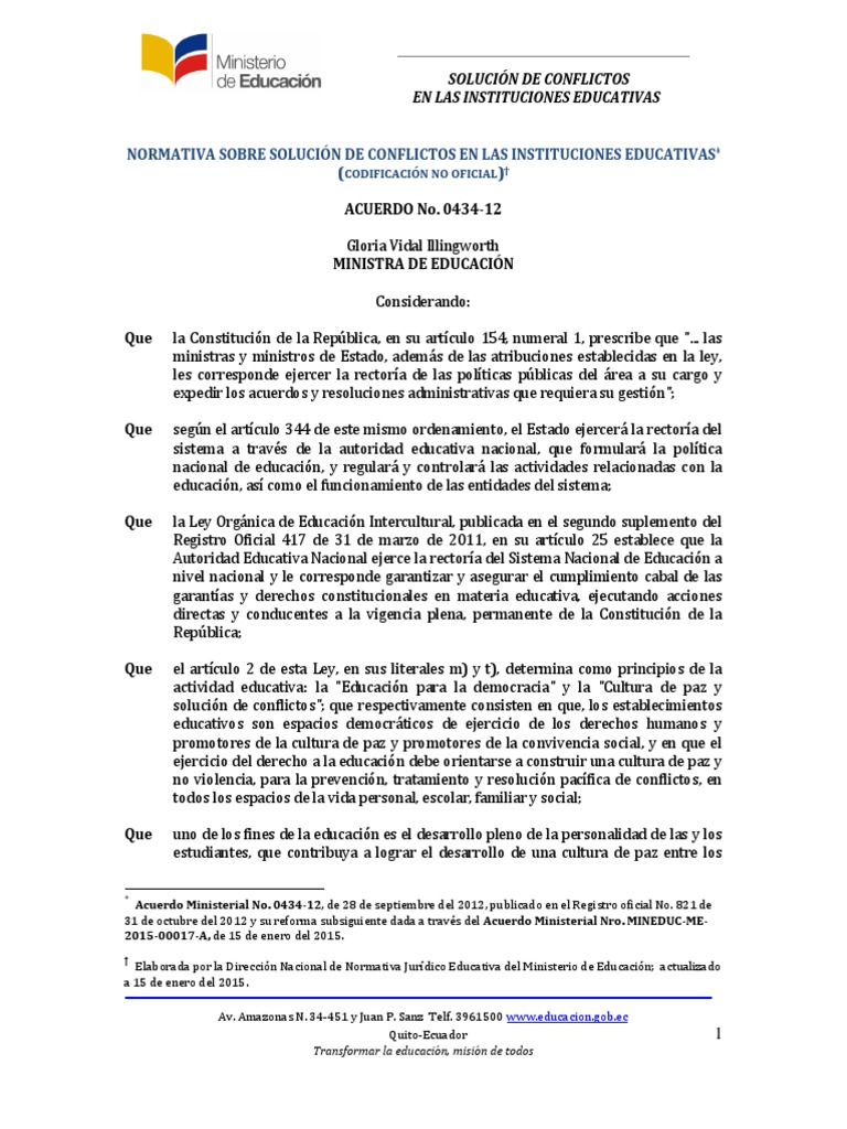 Normativa de Conflictos Educativos | PDF | Democracia | Ideologías ...