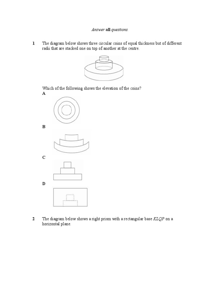Geometry Projection Questions and Answers | PDF | Teaching Methods ...