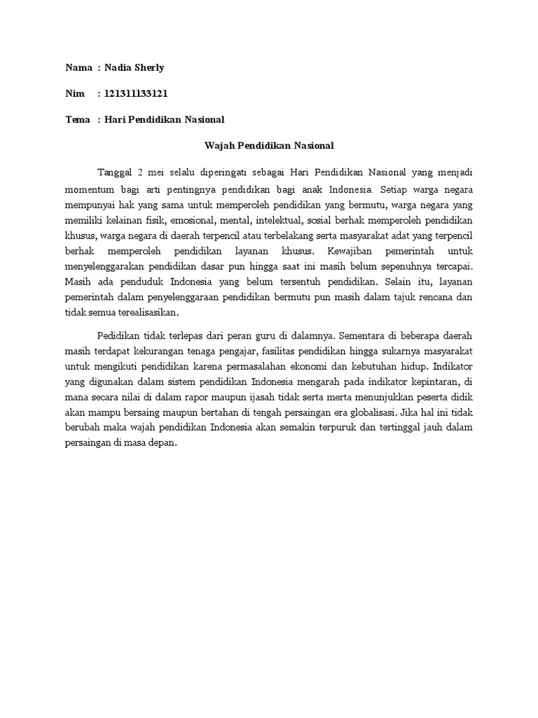 Karangan Hardiknas