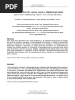 Implantação de Medidas de Traffic Calming No Bairro Cidade Universitária