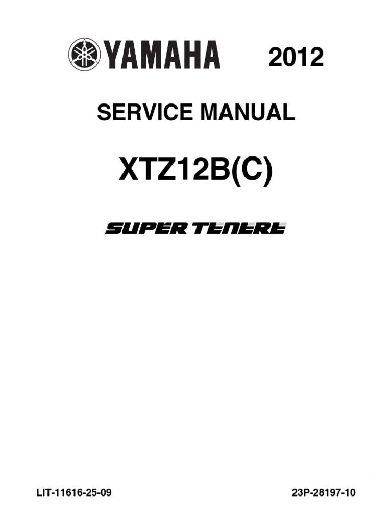 160917020 Yamaha Xt1200z SuperTenere 2012 Service Manual | Anti Lock  Braking System | Throttle