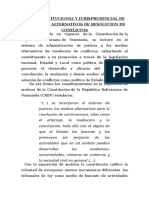 Base Constitucional y Jurisprudencial de Los Medios Alternativos de Resolución de Conflictos