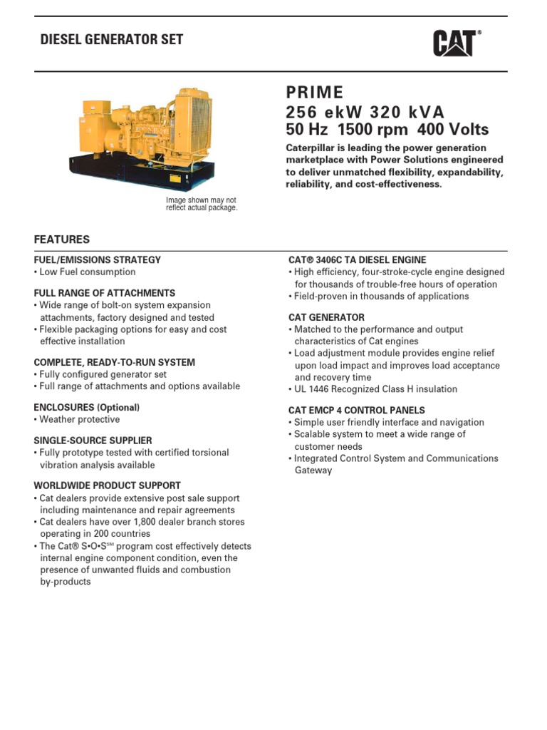 Cat 3406 Genset Specs En Diesel Engine Engines