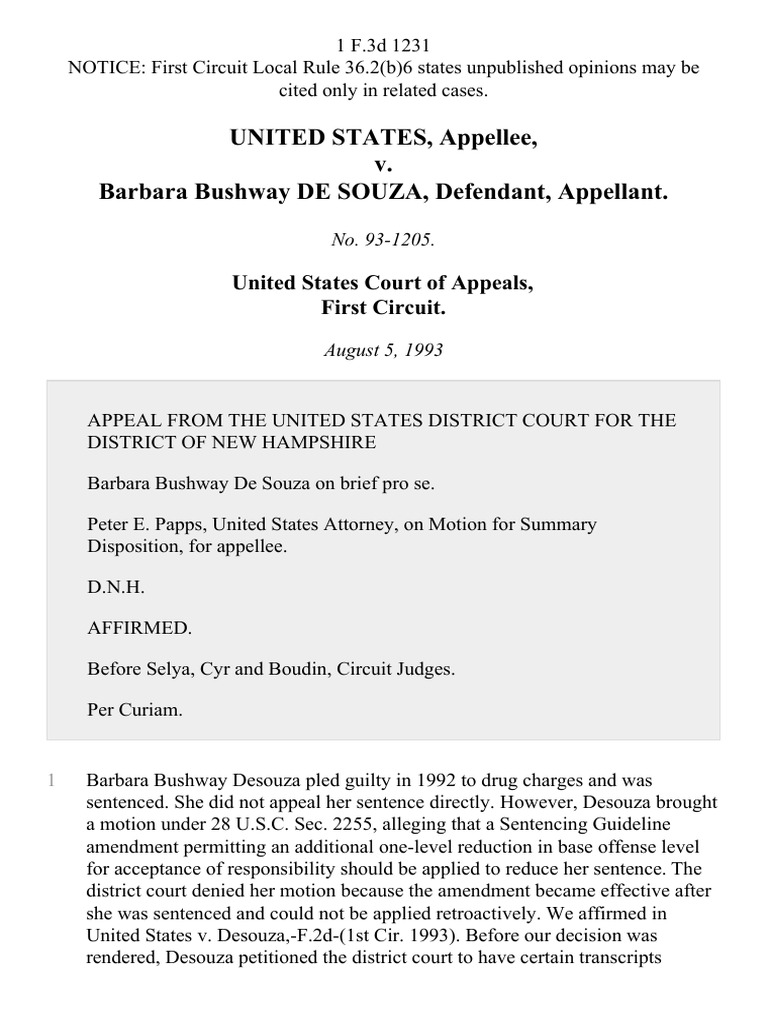 Appeal Affirmed: Desouza's Transcript Request | PDF | Lawsuit | United ...