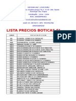 Lista Precios Junio 2016 Drogueria Meysar Sac