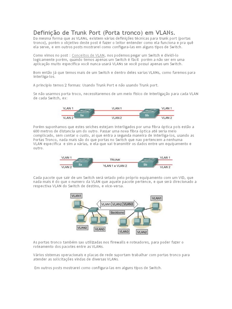 Definição de Porta Trunk em VLANs | PDF | Computadores