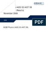 IGCSE Physics 4420/03 4437/09 Mark Scheme (Results) November 2008