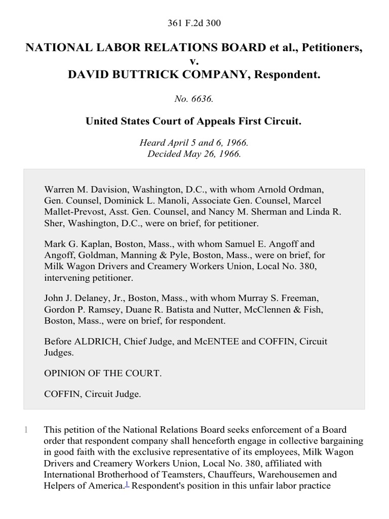 NLRB vs. David Buttrick Co. Case | PDF | International Brotherhood Of ...