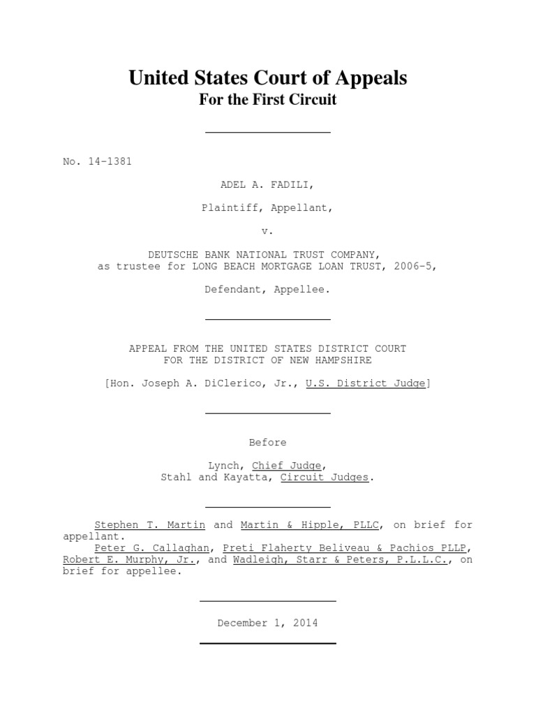 Fadili v. Deutsche Bank National Trust, 1st Cir. (2014) PDF Deed