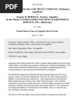 Safe Deposit Bank and Trust Company v. Eugene B. Berman, Trustee, in The Matter of Fernandes Welding & Equipment Service, Inc., Bankrupt, 393 F.2d 401, 1st Cir. (1968)