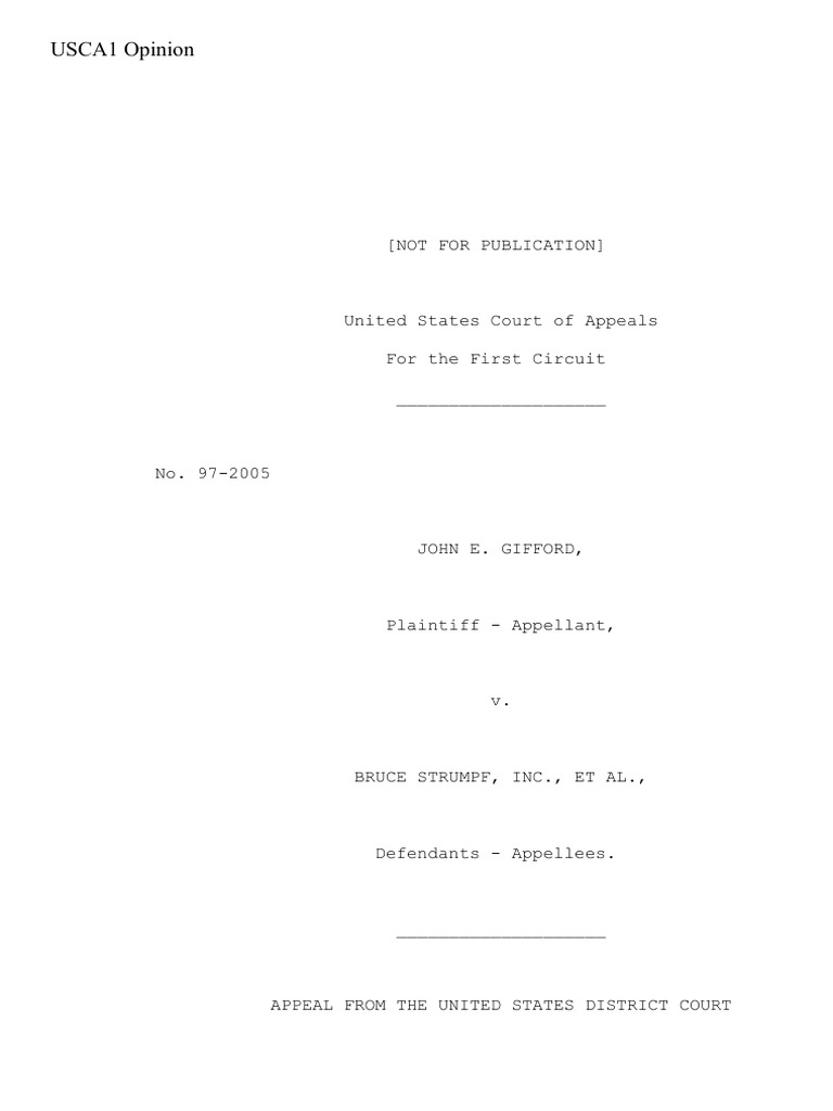 Gifford v. Bruce Strumpf, Inc., 1st Cir. (1998) PDF