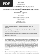 Robert James Lubben v. Selective Service System Local Board No. 27, 453 F.2d 645, 1st Cir. (1972)