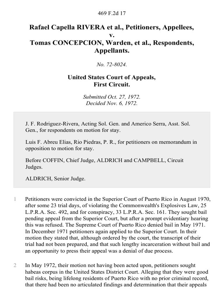 Rivera v. Concepcion: Bail Appeal Case | PDF | Bail | United States ...