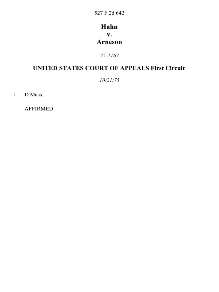 Hahn v. Arneson Case Summary | PDF | Law