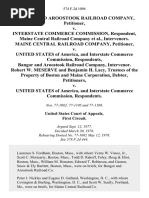 Bangor and Aroostook Railroad Company v. Interstate Commerce Commission, Maine Central Railroad Company, Intervenors. Maine Central Railroad Company v. United States of America, and Interstate Commerce Commission, Bangor and Aroostook Railroad Company, Intervenor. Robert W. Meserve and Benjamin H. Lacy, Trustees of the Property of Boston and Maine Corporation, Debtor v. United States of America, and Interstate Commerce Commission, 574 F.2d 1096, 1st Cir. (1978)