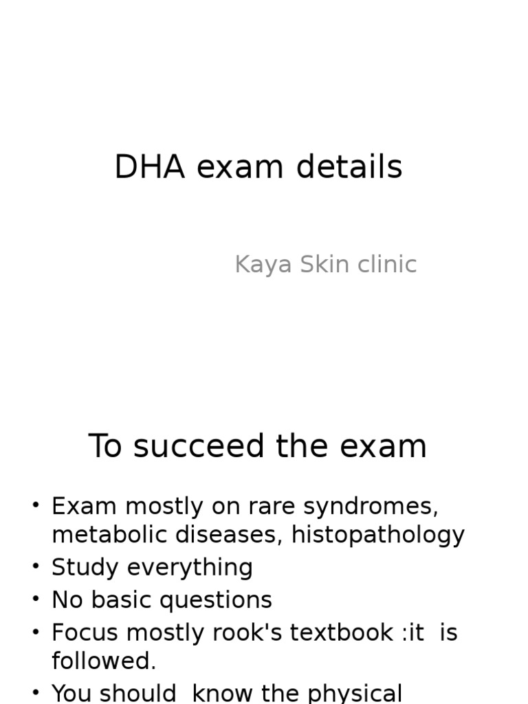 DHA Exam Details Health Care Medical
