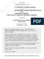 Raymond D. Mahoney v. Union Leader Retirement Profit Sharing Plan, Union Leader Corporation, 635 F.2d 27, 1st Cir. (1980)