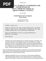 In The Matter of A Warrant Authorizing The Interception of Oral Communications, Etc. Appeal of William J. Cintolo, 708 F.2d 27, 1st Cir. (1983)