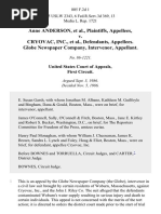 Anne Anderson v. Cryovac, Inc., Globe Newspaper Company, Intervenor, 805 F.2d 1, 1st Cir. (1986)