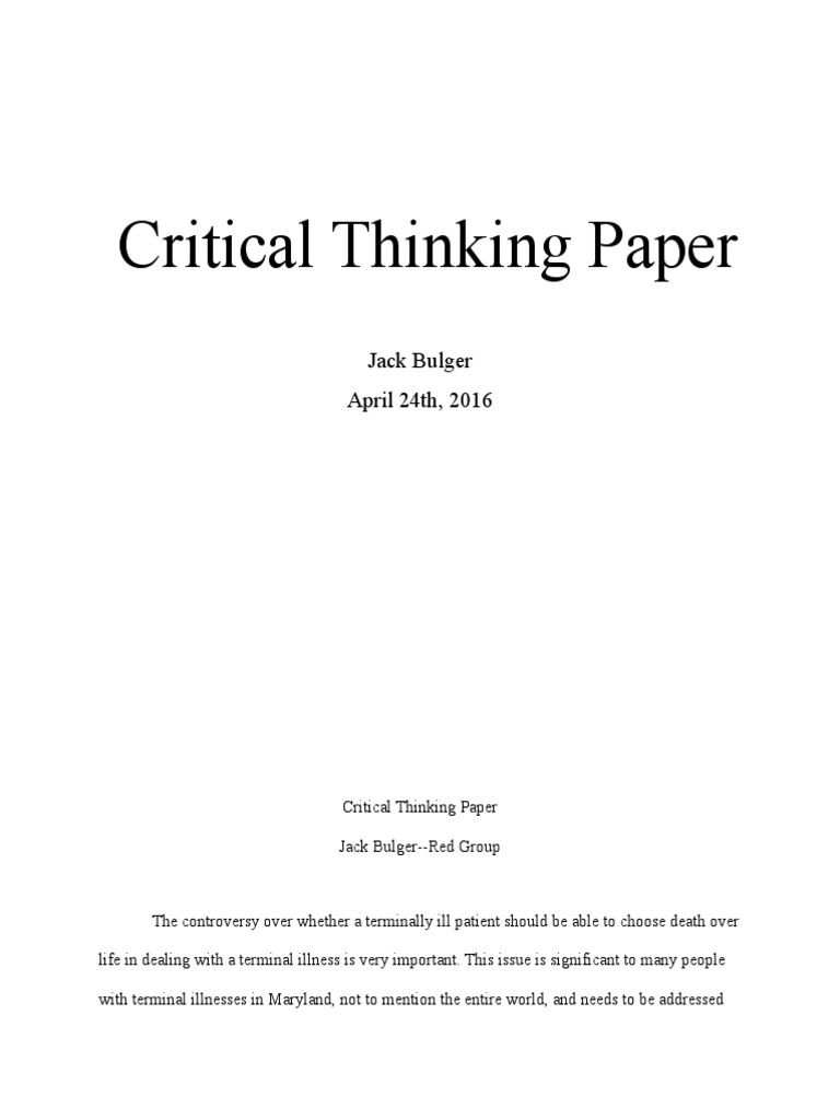 how to write a research paper on critical thinking