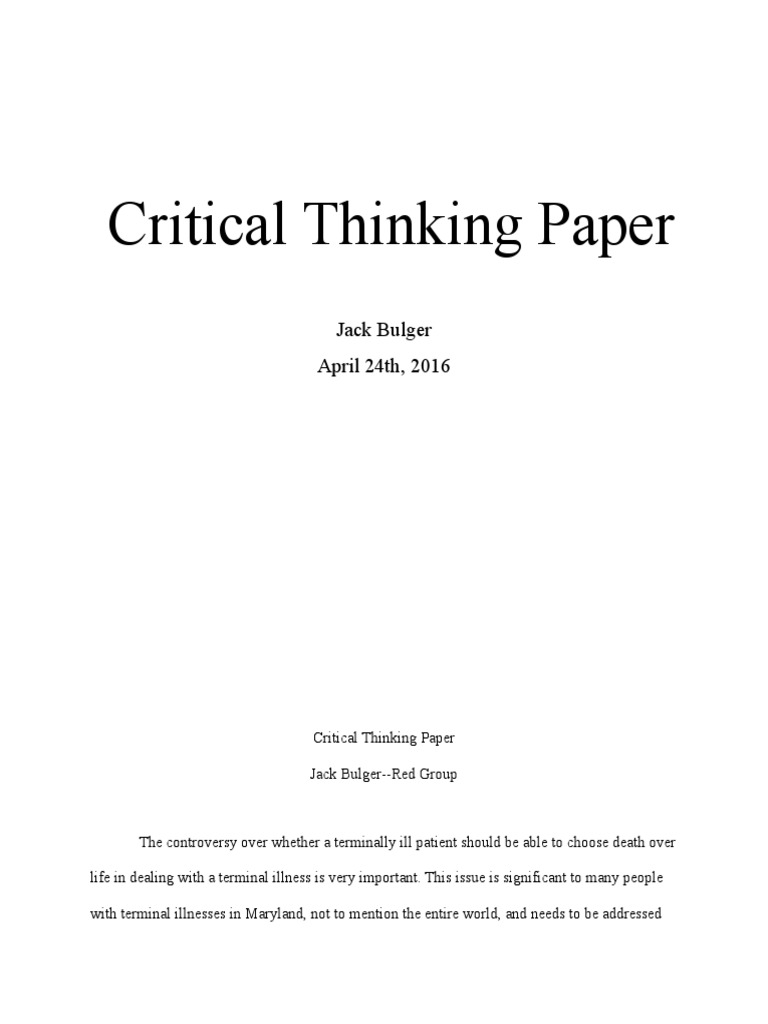 critical thinking skills research paper