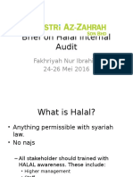 Brief on Halal Internal Audit