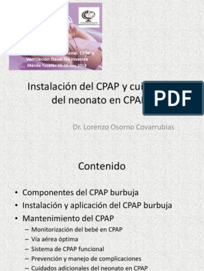 Instalacion Cvcvcvdel CPAP y Cuidados Del Neonato Curso Taller Intl CPAP y  VNNI, PDF, Sistema respiratorio