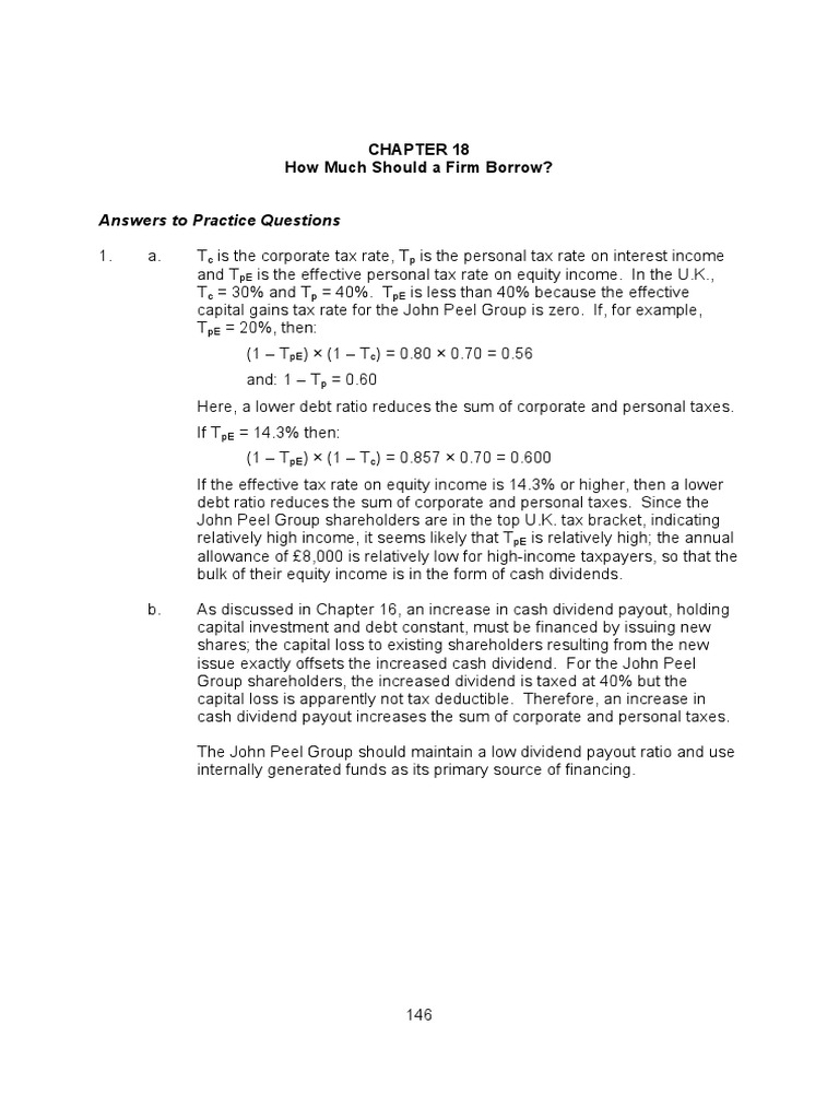 Brealey. Myers. Allen Chapter 18 Solution | PDF